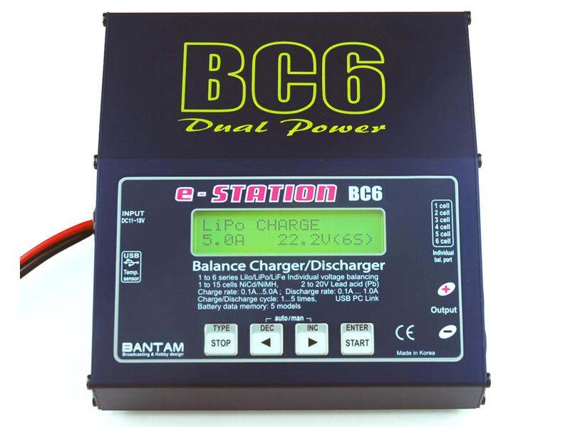 Bantam e-Station  Ladegerät BC6 mit Balancer, DualPower (ECHBC6)