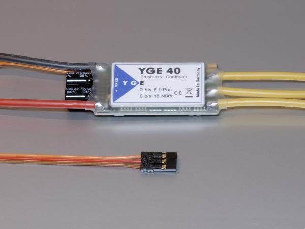 YGE  40 (Switch-BEC, 6-18NiXx, 2-6Lipo) Brushless Regler