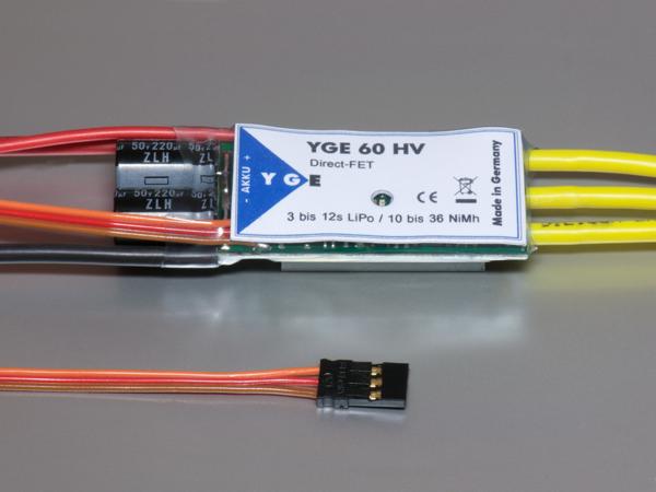 YGE 60 HV (OPTO, 10-36NiXx, 3-12Lipo) Brushless Regler YGE 60 HV (OPTO, 10-36NiXx, 3-12Lipo) Brushless Regler